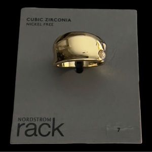 Nordstrom Rack Ring Size 7 Gold Tone Cubic Zirconia Nickel Free Ring Size 7 NWT